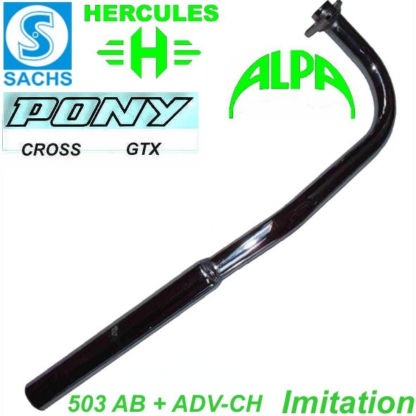 Mofa Auspuffrohr AB-CH 503 Ø 22 mm mit Flansch (Dichtung 97.A5677)