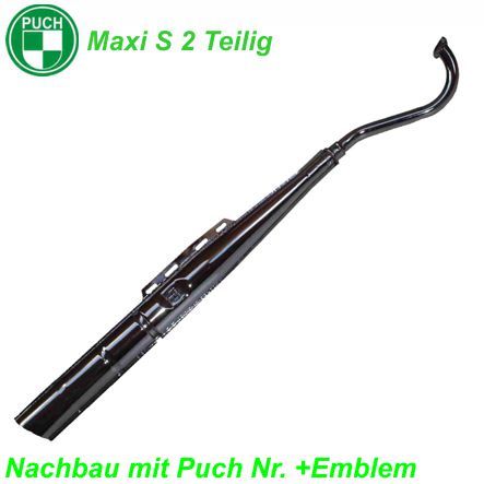 Mofa Auspuffanlage 2 teilig Puch Maxi Ø 22 mm Nachbau komplett mit Nr. Puch