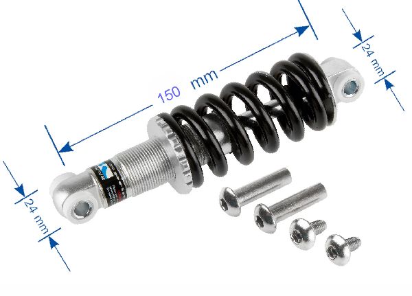 Federelement Federbein 150 x 24/24 mm Hub 34 mm schwarz alu.pol