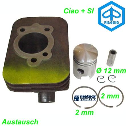 Austausch Zylinder Kolben Piaggio Ciao SI Bolzen Ø 12 mm