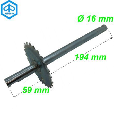 Tretkurbelwelle 23 Zähne Piaggio SI original