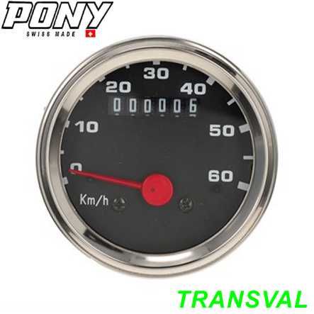 Mofa Tachouhr Ø 60 mm 60 kmh Transval Pony GTX
