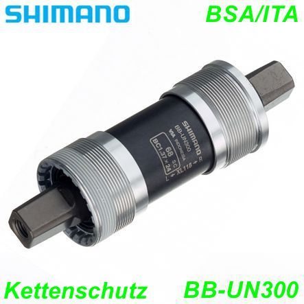 Shimano Innenlager BB-UN300-K 4-kant BSA 68/122.5 mm D-NL für Kettenschutz Box