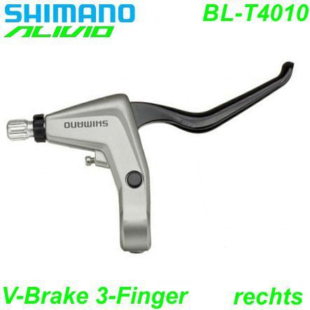 Shimano Bremshebel rechts BL-T4010 Alivio 3-F. V-Brake  silber