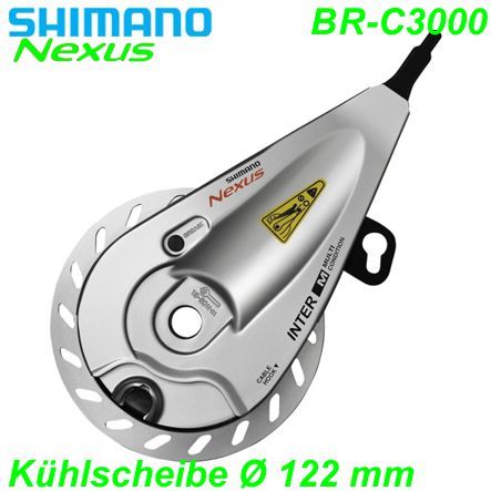Shimano Rollerbremse BR-C3000 vorne Ø 122 mm Kühlscheibe HB-IM70
