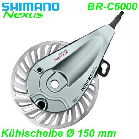 Shimano Rollerbremse BR-C6000 vorne Ø 150 mm Kühlscheibe HB-IM70
