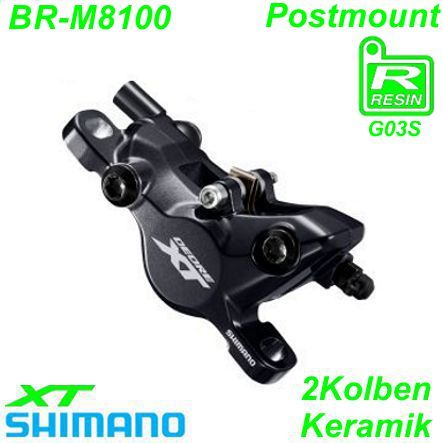 Shimano Bremssattel BR-M8100 XT Resin vorne/hinten Postmount o/Lamellen