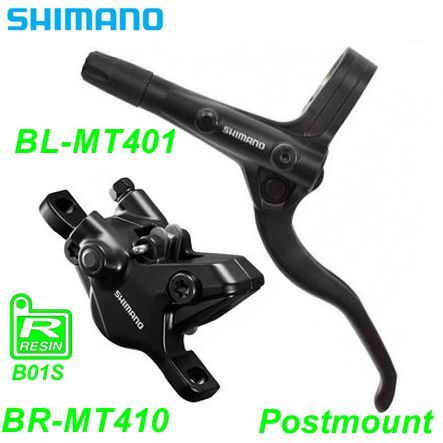 Shimano Scheibenbremsset BR-MT410 HR BL-MT401 Postmount schwarz o/Disc 1.7 m Resin