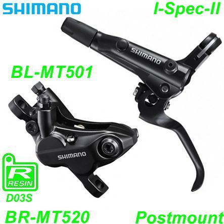 Shimano Scheibenbremsset BR-MT520 HR BL-MT501 Postmount o/Disc 1.7m Resin schwarz
