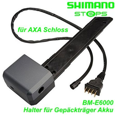 Shimano Steps Halter Gepäckträgerakku BM-E6000 grau AXA o.Schloss