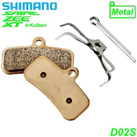 Shimano Bremsbeläge D02S Saint  Metall mit Feder und Clip Paar Blister