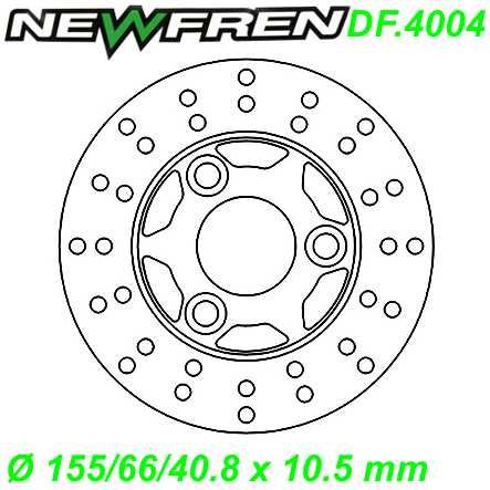 Bremsscheibe DF.4004-A Ø 155/66/40.8 x 10.5 mm Aprilia Gilera Italjet MBK PGO Piaggio Yamaha