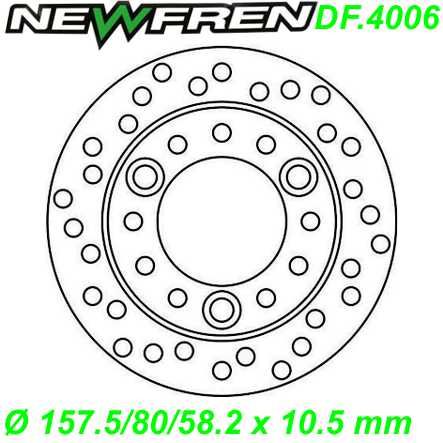 Bremsscheibe DF.4006-A Ø 157.5/80/58.2 x 10.5 mm KYMCO CX HEROISM Sniper SYM MIO 50cc