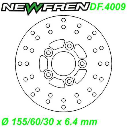 Bremsscheibe DF.4009-A Ø 155/60/30 x 6.4 mm Malaguti F10 YESTERDAY Peugeot ZENITH 50