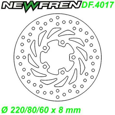 Bremsscheibe DF.4017-A Ø 220/80/60 x 8 mm Aprilia LEONARDO SCARABEO SPORT CITY Beta EIKON