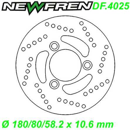 Bremsscheibe DF.4025-A Ø 180/80/58.2 x 10.6 mm Kymco AGILITY DINK SUPER 9 50 125 150cc