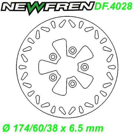 Bremsscheibe DF.4028-A Ø 174/60/38 x 6.5 mm Italjet DRAGSTER FORMULA 50 150 180cc