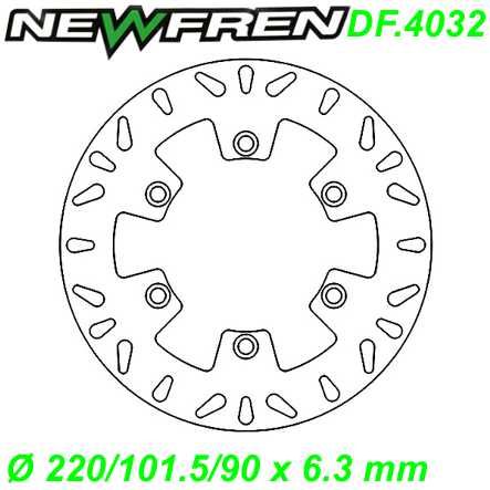 Bremsscheibe DF.4032-A Ø 220/101.5/90 x 6.3 mm HR Benelli VELVET Malaguti MADISON PHANTOM MAX