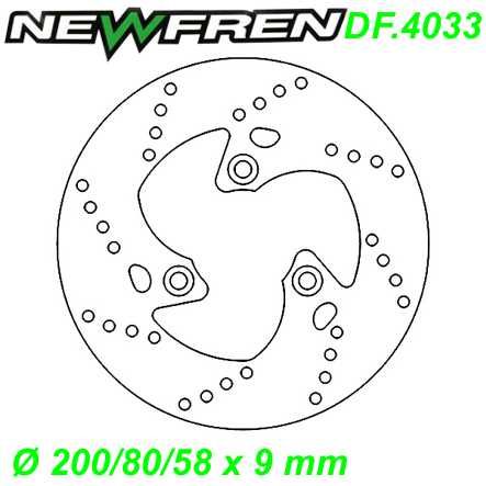 Bremsscheibe DF.4033-A Ø 200/80/58 x 9 mm Malaguti F12 F15 F18 PHANTOM MAX Peugeot DJANGO VIVACITY