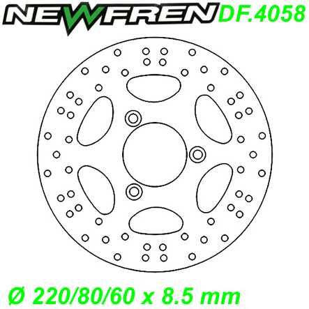 Bremsscheibe DF.4058-A Ø 220/80/60 x 8.5 mm Malaguti F 18 WARRIOR 125 150cc