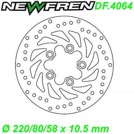 Bremsscheibe DF.4064-A Ø 220/80/58 x 10.5 mm KYMCO B&W 50 EURO 2 GRAND DINK 50 125 150 250cc