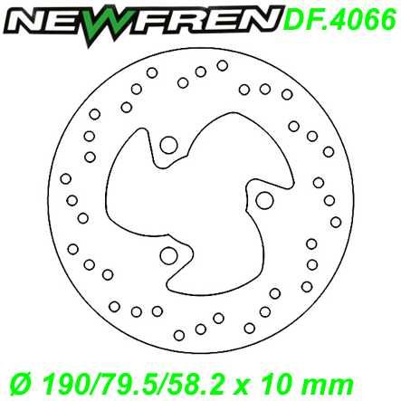 Bremsscheibe DF.4066-A Ø 190/79.5/58.2 x 10 mm Benelli Honda MBK Peugeot Yamaha 50 100cc