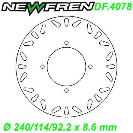Bremsscheibe DF.4078-A Ø 240/114/92.2 x 8.6 mm MBK KILIBRE 300 Yamaha VERSITY X-CITY X-MAX R