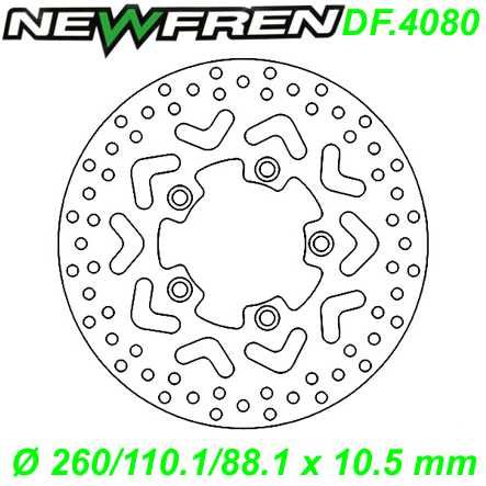 Bremsscheibe DF.4080-A Ø 260/110.1/88.1 x 10.5 mm Kimco AGILITY 2T 4T R PEOPLE S