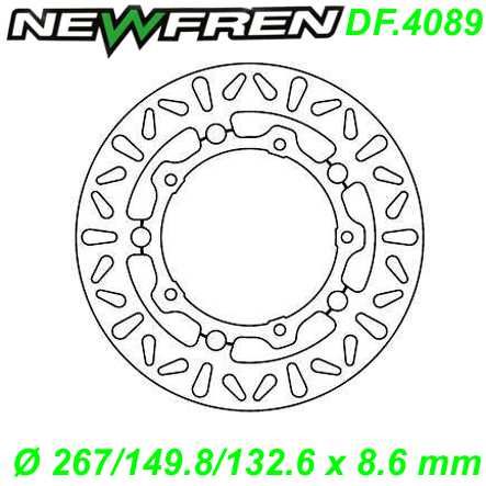 Bremsscheibe DF.4089-AF Ø 267/149.8/132.6 x 8.6 mm Yamaha MAJESTY YP T MAX XP DX SP R RA