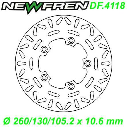 Bremsscheibe DF.4118-A Ø 260/130/105.2 x 10.6 mm Kymco XCITING i l r 250 300 500cc