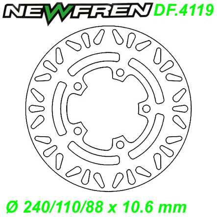 Bremsscheibe DF.4118-A Ø 240/110/88 x 10.6 mm Kymco DOWNTOWN K-XCT 125 200 300cc