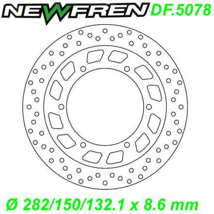 Bremsscheibe DF.5078-A Ø 282/150/132.1 x 8.6 mm Yamaha FJ FJR GTS T-MAX V-MAX XT XV XVS