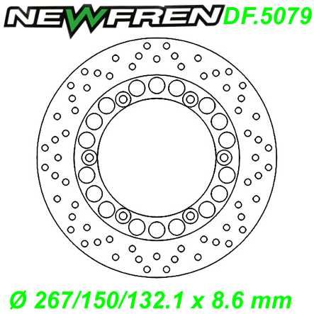 Bremsscheibe DF.5079-A Ø 267/150/132.1 x 8.6 mm Yamaha BT FZ FZR FZS MT RD SR SPX T MAX XP
