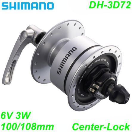 Shimano Nabendynamo DH-3D72 CenterLock 32-L 6V/3W silber 100/108mm