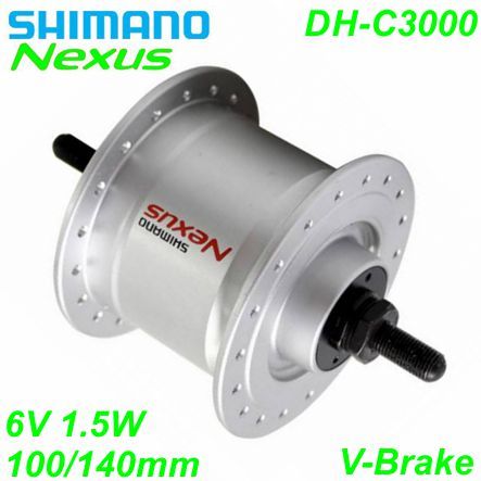 Shimano Nabendynamo DH-C3000-1 V-Brake 36-L 6V/1.5W silber 100/140mm Festachse