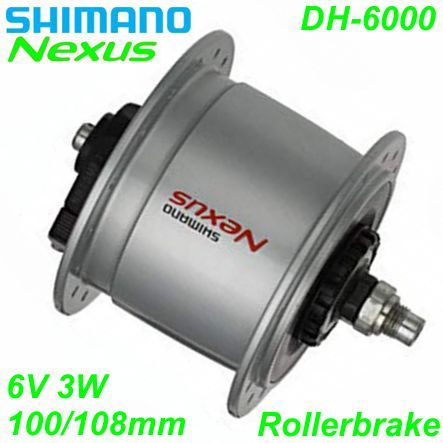 Shimano Nabendynamo DH-C6000 Roller-Brake 36-L 6V/3W Schnellspanner silber 100/140mm