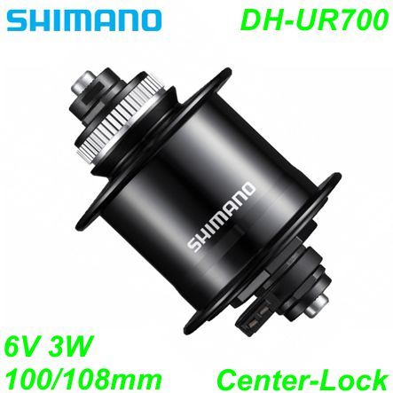 Shimano Nabendynamo DH-UR700 CenterLock 36-L 6V/3W schwarz 100/108mm