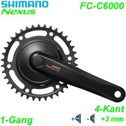 Shimano Kettenrad 1x1 4K FC-C6000 170-33Z Nexus P3 schwarz HS/kompatibel