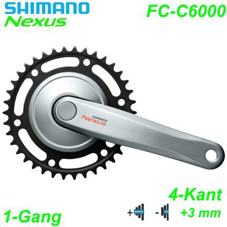 Shimano Kettenrad 1x1 4K FC-C6000 170-33Z Nexus P3 silber HS/kompatibel