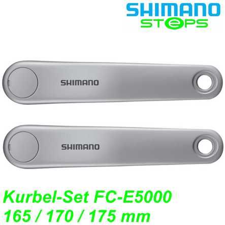 Shimano Steps 4-kant Kurbel FC-E5000 li/re 165 silber