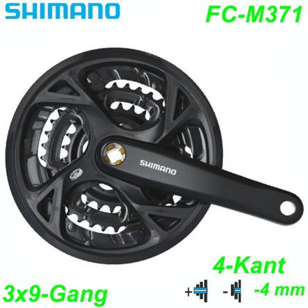 Shimano Kettenrad 3x9 4K FC-M371 170 44x32x22 HS schwarz -4