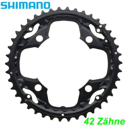 Shimano Kettenblatt 10-G. FC-M522 42 Z. Ø 104 f/Hosenschutz schwarz Y1N098070