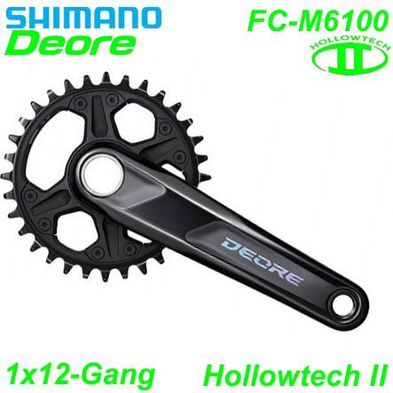 Shimano Kettenrad 1x12 HT II FC-M6100 170-30 Z. 52mm Deore schwarz