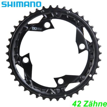 Shimano Kettenblatt 3x10-G. FC-M670 42 Z. Ø 104 AE schwarz Y1N998060
