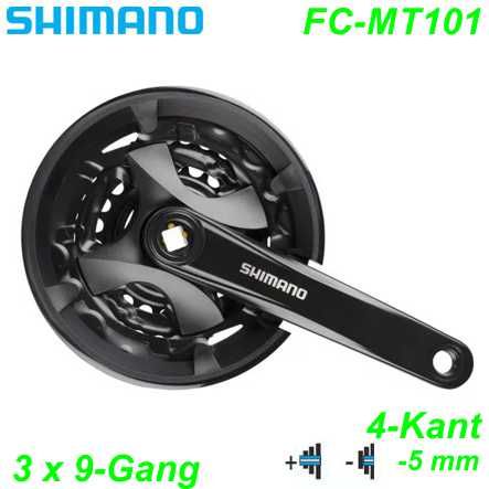 Shimano Kettenrad 3x9 4K FC-MT101 170-40/30/22 schwarz Box -5mm