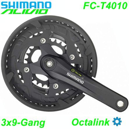 Shimano Kettenrad 3x9 Oct FC-T4010 170-44x32x22 Alivio schwarz Box -5mm