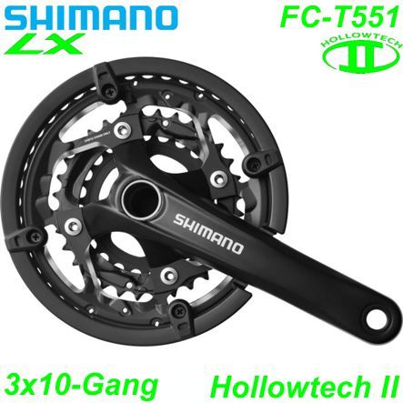 Shimano Kettenrad 3x10 HT II FC-T551 170-44x32x24 Deore schwarz 50 mm m.TL