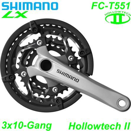 Shimano Kettenrad 3x10 HT II FC-T551 170-44x32x24 Deore silber 50 mm m.TL
