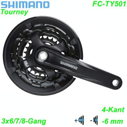 Shimano Kettenrad 3x6/7/8 4K FC-TY501 170-42x34x24 schwarz -6mm