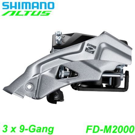 Shimano Umwerfer 3x9-G. FD-M2000DS Altus Do-Sw Du-P 63-66° 28.6/31.8/34.9 Box